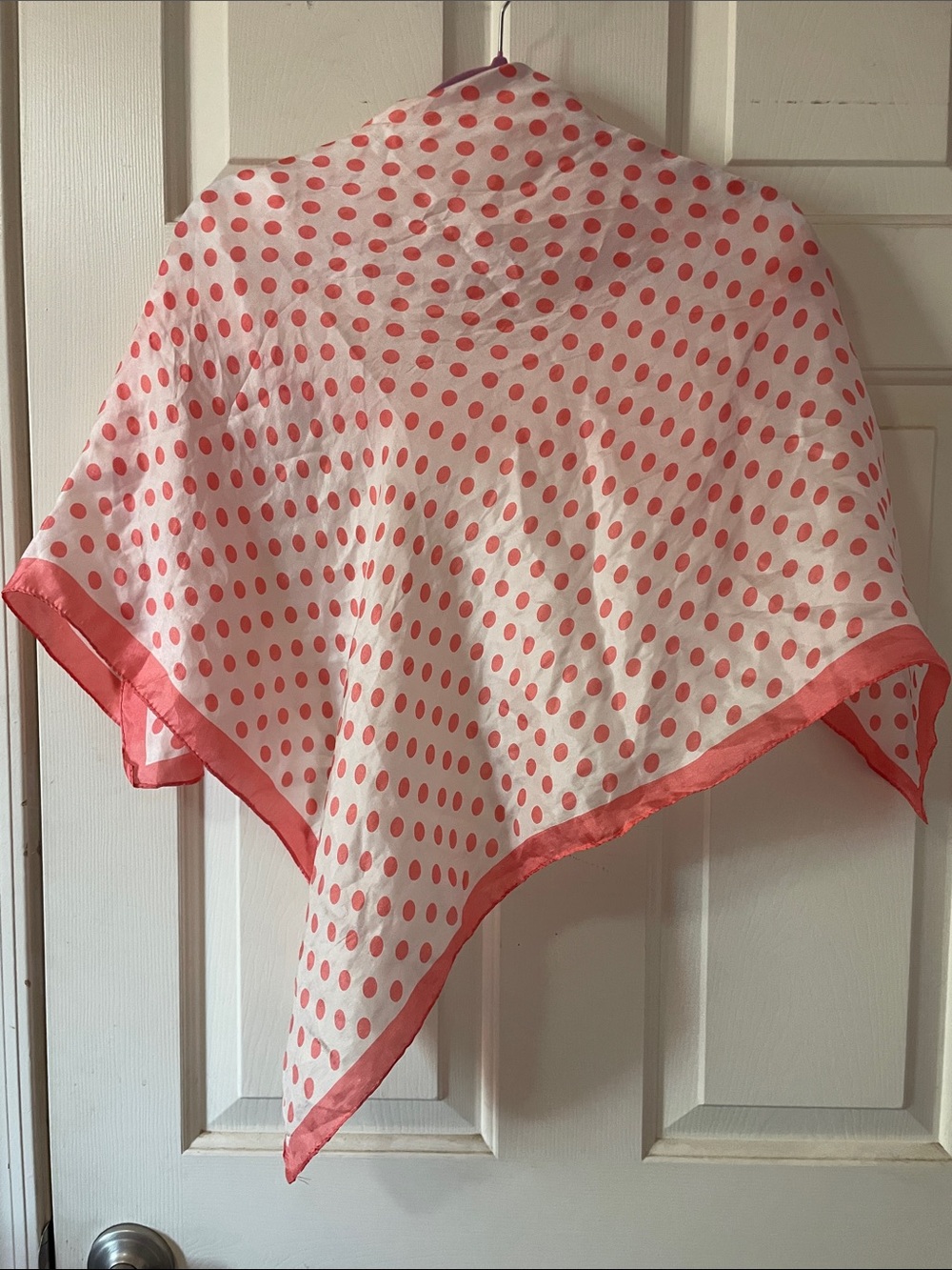 VINTAGE SILK SCARF POLKA DOT